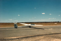 VH-GSO @ YFBS - Taking off for the day's task at the 1988 gliding national championships at Forbes NSW.
Owner/pilot Bob Ward. Crewed by Dave Hoswell. - by Dave Hoswell