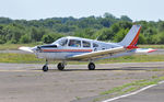 G-BNOP @ EGFH - Visiting Warrior II operated by BAe (Warton) Flying Club. - by Roger Winser