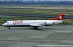 HB-IVH @ EDDL - Fokker 100 F28-0100 - SR SWR Swissair - 11256 - HB-IVH - 1996 - DUS - by Ralf Winter