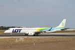 SP-LNF @ LMML - Embraer 195LR SP-LNF LOT special colours - by Raymond Zammit