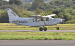 G-SCOL @ EGFH - Visiting Airvan departing Runway 28 with a lift of Skydive Swansea skydivers. - by Roger Winser