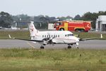 F-HBCE @ LFRB - Raytheon Aircraft Company 1900D, Taxiing to boarding area, Brest-Bretagne airport (LFRB-BES) - by Yves-Q