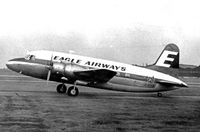 G-AIVD @ MAN - The first aircraft I ever flew in, on a school holiday to Barcalona, via Perpignan, 1960.
Sitting on the apron at Manchester Ringway, with the hangars of Fairey Aviation in the background, awaiting it's load of virgin fliers.
Half frame 127 camera. - by Stuart Yearsley