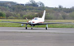 N380KC @ EGFH - Visiting Malibu Mirage. - by Roger Winser