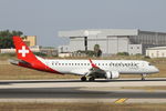 HB-JVM @ LMML - Embraer 190LR HB-JVM Helvetic Airways - by Raymond Zammit