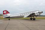N431HM @ EGSU - N431HM 1943 DC-3C Swissair Duxford - by PhilR