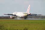 EI-FML @ LFRB - Airbus A319-111, Reverse thrust max landing rwy 25L, Brest-Bretagne airport (LFRB-BES) - by Yves-Q