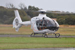 G-SENS @ EGFH - Visiting helicopter operated by Saville Air Services lifting. - by Roger Winser