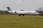 D-AOLG @ LFRB - Fokker 100, Taxiing rwy 25L, Brest-Bretagne airport (LFRB-BES) - by Yves-Q