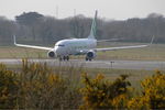 F-GZHP @ LFRB - Boeing 737-8K2, U-turn rwy 25L, Brest-Bretagne Airport (LFRB-BES) - by Yves-Q