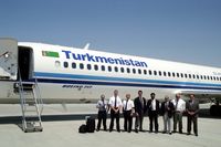 EZ-A101 @ UTAA - EZ-A101 arrival in Ashgabat, Turkmenistan (delivery team) - by Neil Foster