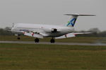 D-AOLG @ LFRB - Fokker 100, Landing rwy 25L, Brest-Bretagne airport (LFRB-BES) - by Yves-Q