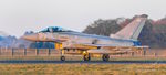 ZJ946 @ EGXC - Late afternoon low sun on a freshly landed Typhoon at Coningsby - by Steve Raper
