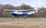 G-UKPS @ EGFH - Resident Caravan aircraft operated by Skydive Swansea arriving Runway 22..