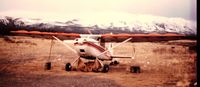N2826A - Fly N2826A home to Anchorage,AK. after purchasing it in Denton, Tx. from I believe Joe Fendig ???? Picture is tied down waiting for WX.at at airstrip near Kluane Lake, Yukon Territory around 1973. Bill Waldron Owner/Pilot - by Bill Waldron