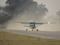 ZS-SOK - Landing at ABU Airstrip, Okavango Delta / Botswana - by Eva Prueckl