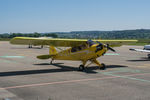 HB-OXL @ LSZG - A Piper Cub rebuilt from different aircraft parts by Daetwyler at Langenthal-Bleienbach - by sparrow9