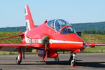 XX177 @ LFSX - Red Arrows Hawker Siddeley Hawk T.1A, Flight line, Luxeuil-Saint Sauveur Air Base 116 (LFSX) - by Yves-Q