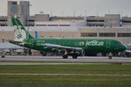 N595JB @ KPBI - JetBlue A320 sponsoring the Boston Celtics - by FerryPNL