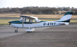 G-ATKT @ EGFH - Resident Skyhawk. - by Roger Winser