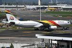 OE-LAC @ EBBR - Air Belgium being towed to the maintenance area on the other side of the field - by FerryPNL