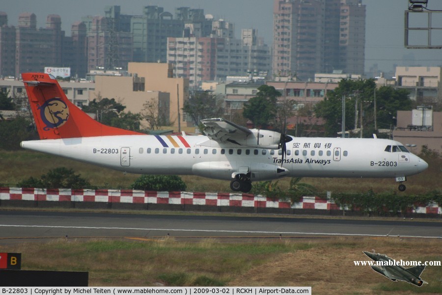 B 22803 1997 ATR ATR 72 212 TransAsia Airways