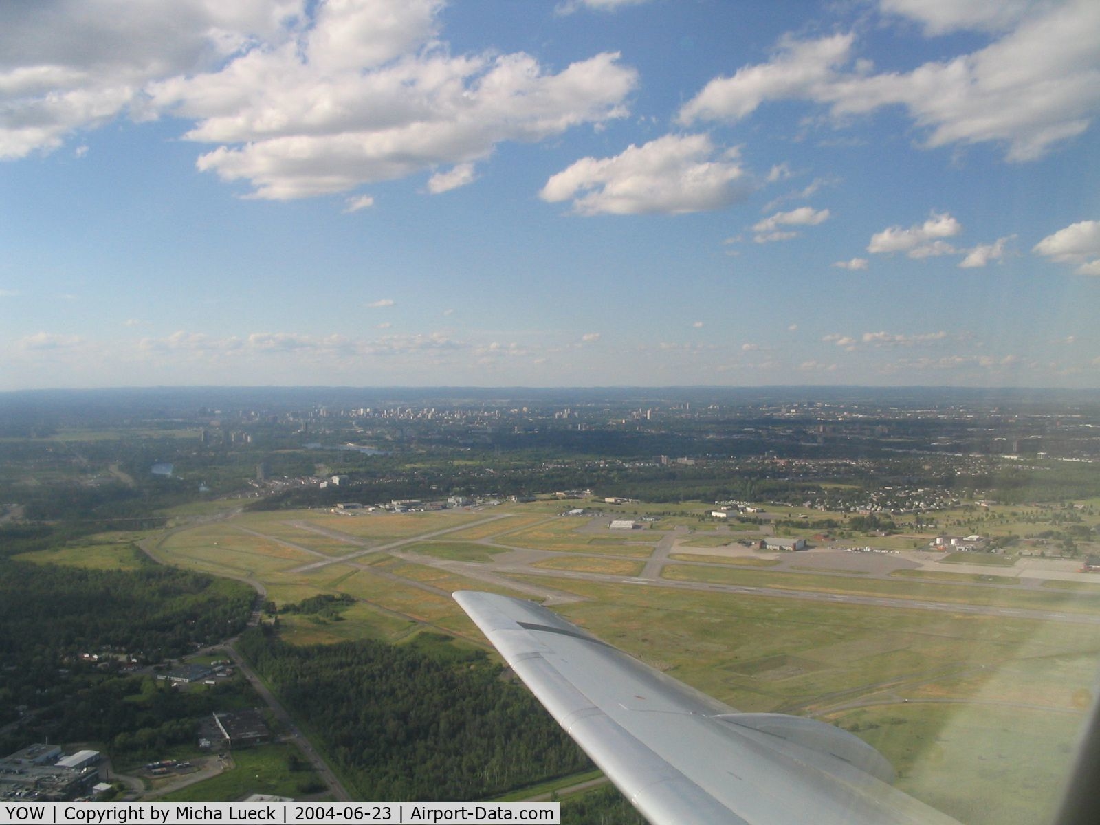 Ottawa Macdonald-Cartier International Airport (Macdonald-Cartier International Airport), Ottawa, Ontario Canada (YOW) - Canada's Capital city airport, taken from Jetsgo Fokker 100 (C-GKZA)