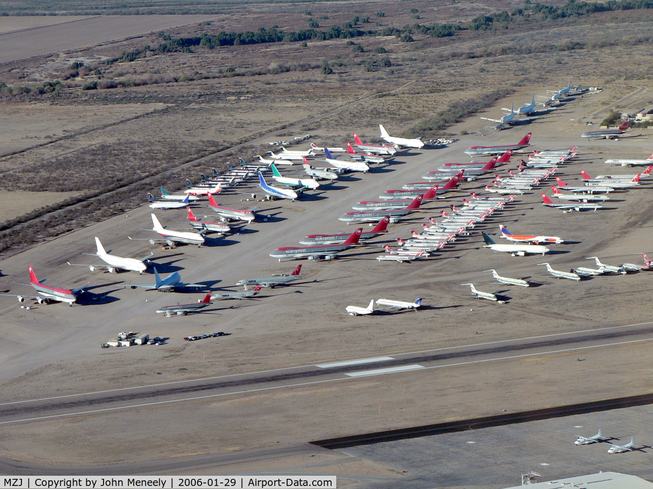 Pinal Airpark Airport (MZJ) - Some of the many airliners stored at MZJ