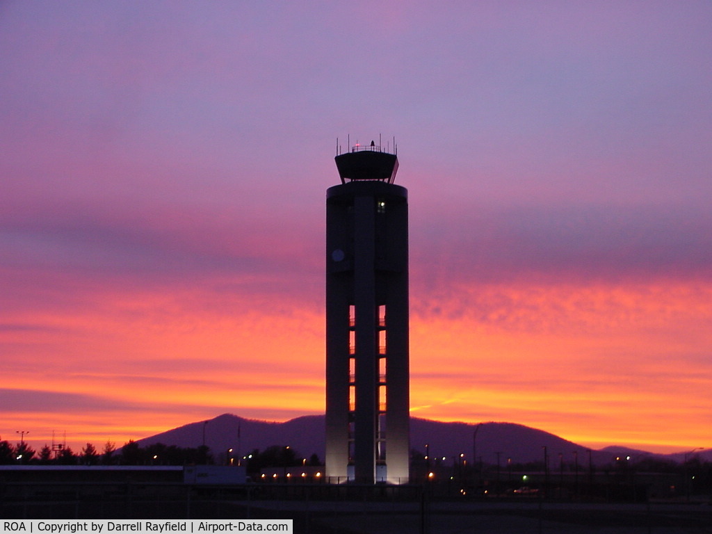 Roanoke Rgnl/woodrum Field Airport (ROA) - Sunrise behind the ROA tower