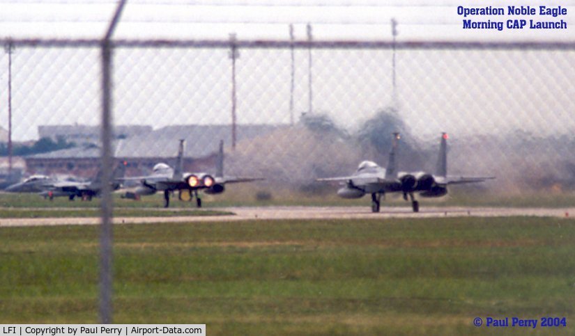 Langley Afb Airport (LFI) - An awe-inspiring sight, the Combat Air Patrol launch.  God Bless our airmen