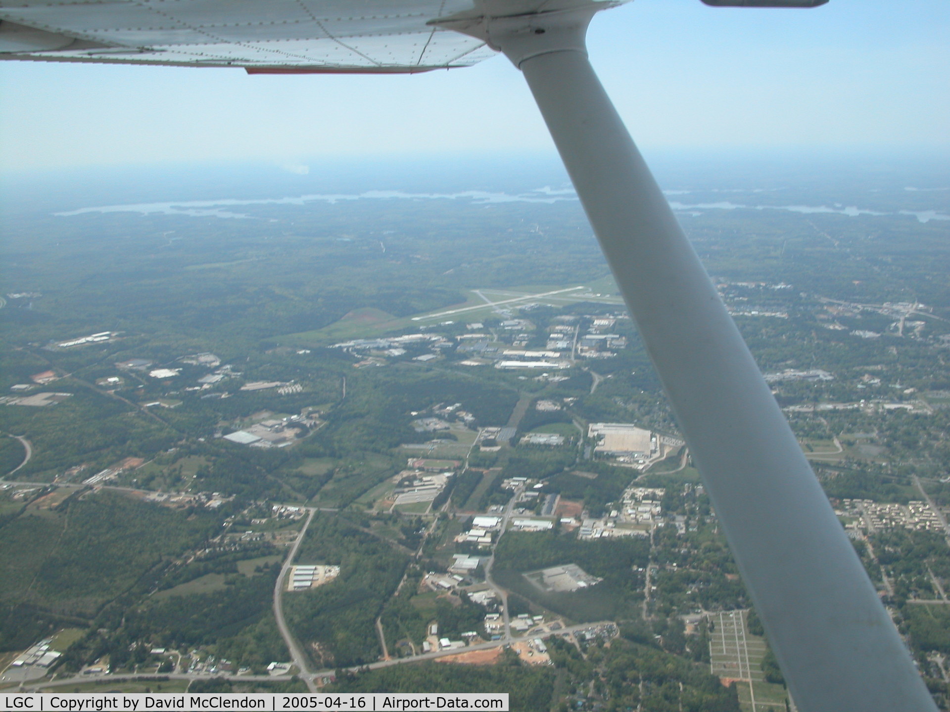 Lagrange-callaway Airport (LGC) - looking west with Lake West Point in the distance