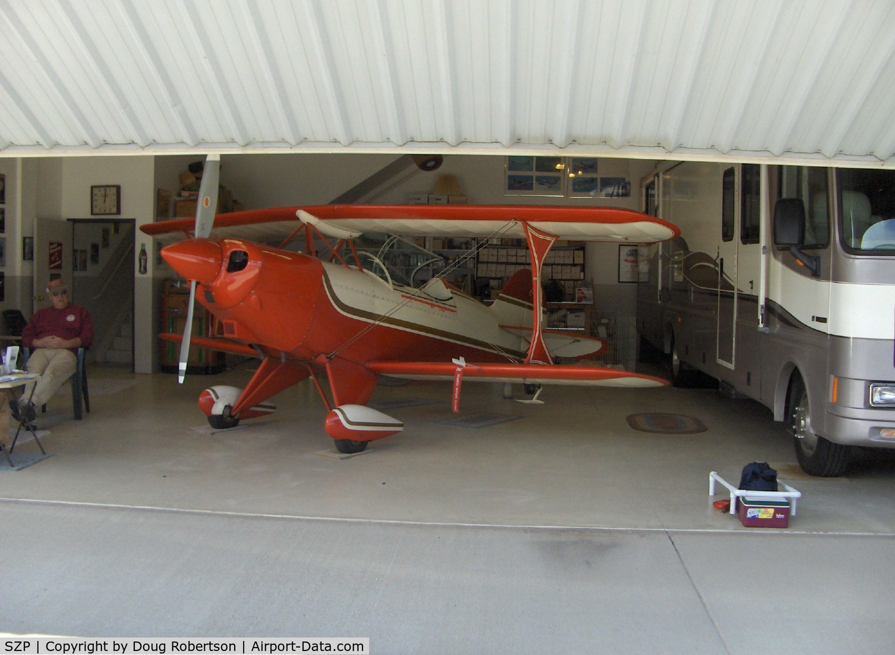Santa Paula Airport (SZP) - Aviation Museum of Santa Paula, Hangar 5, The Donalson hangar with PITTS S-2A