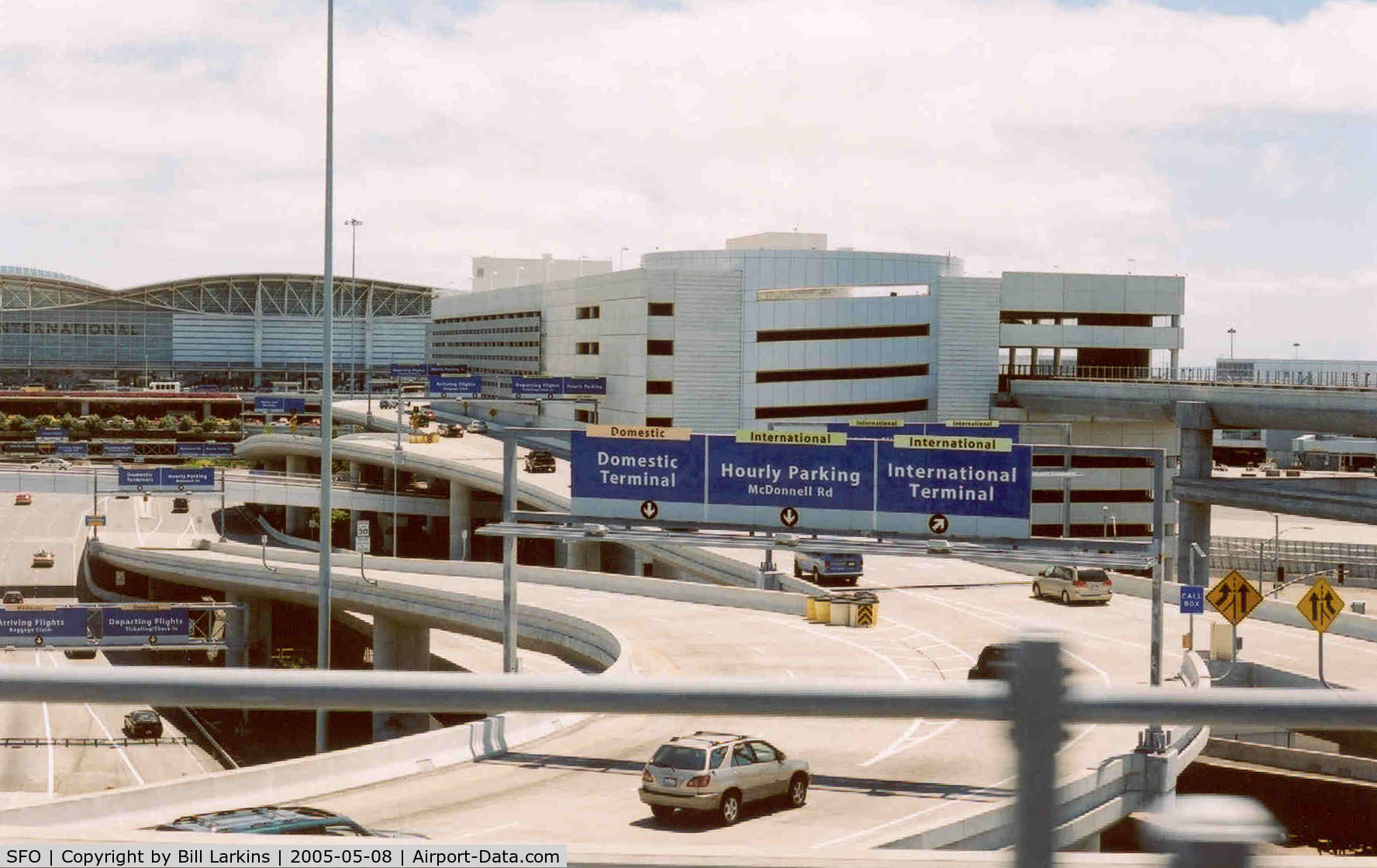 San Francisco International Airport (SFO) - International Terminal on left and Garage on right