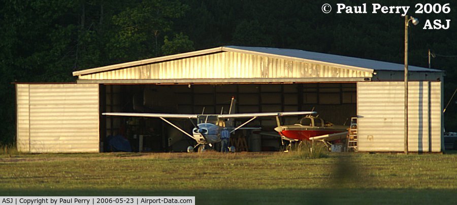 Tri-county Airport (ASJ) - Personal hangar at Tri-County, here at the end of a flying day