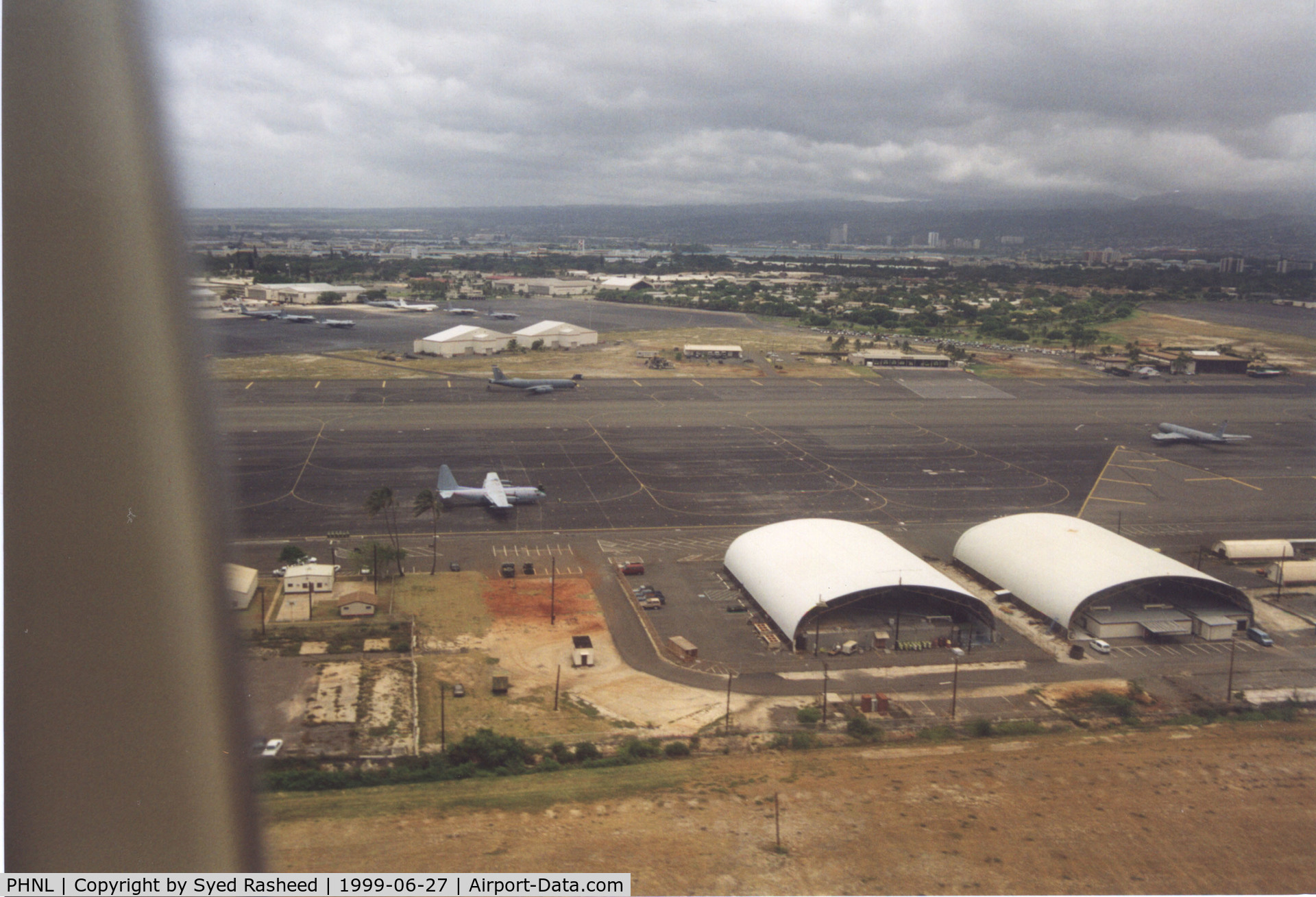 Honolulu International Airport, Honolulu, Hawaii United States (PHNL) - Hickam AFB - taken from N25AZ prior to Landing
