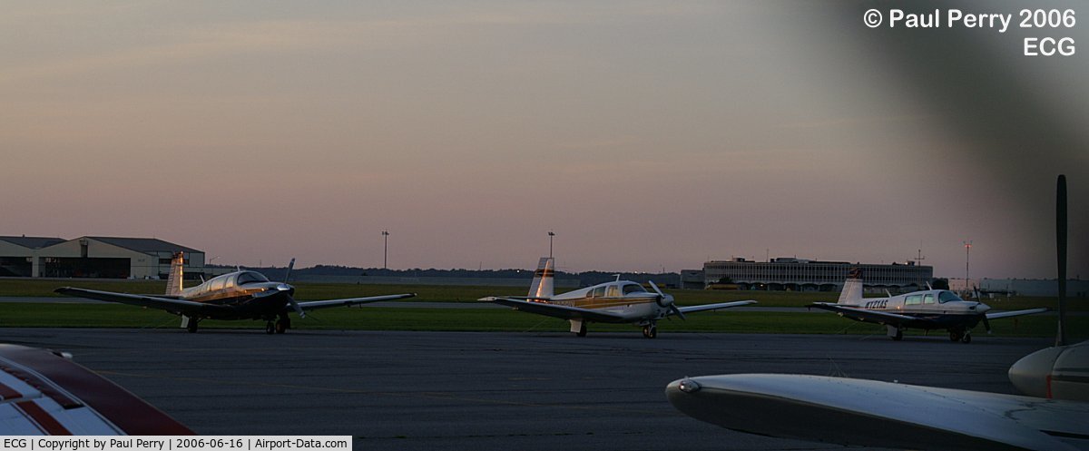 Elizabeth City Cg Air Station/rgnl Airport (ECG) - From the looks of the ramp at sunset, it was a Mooney Invitational!!