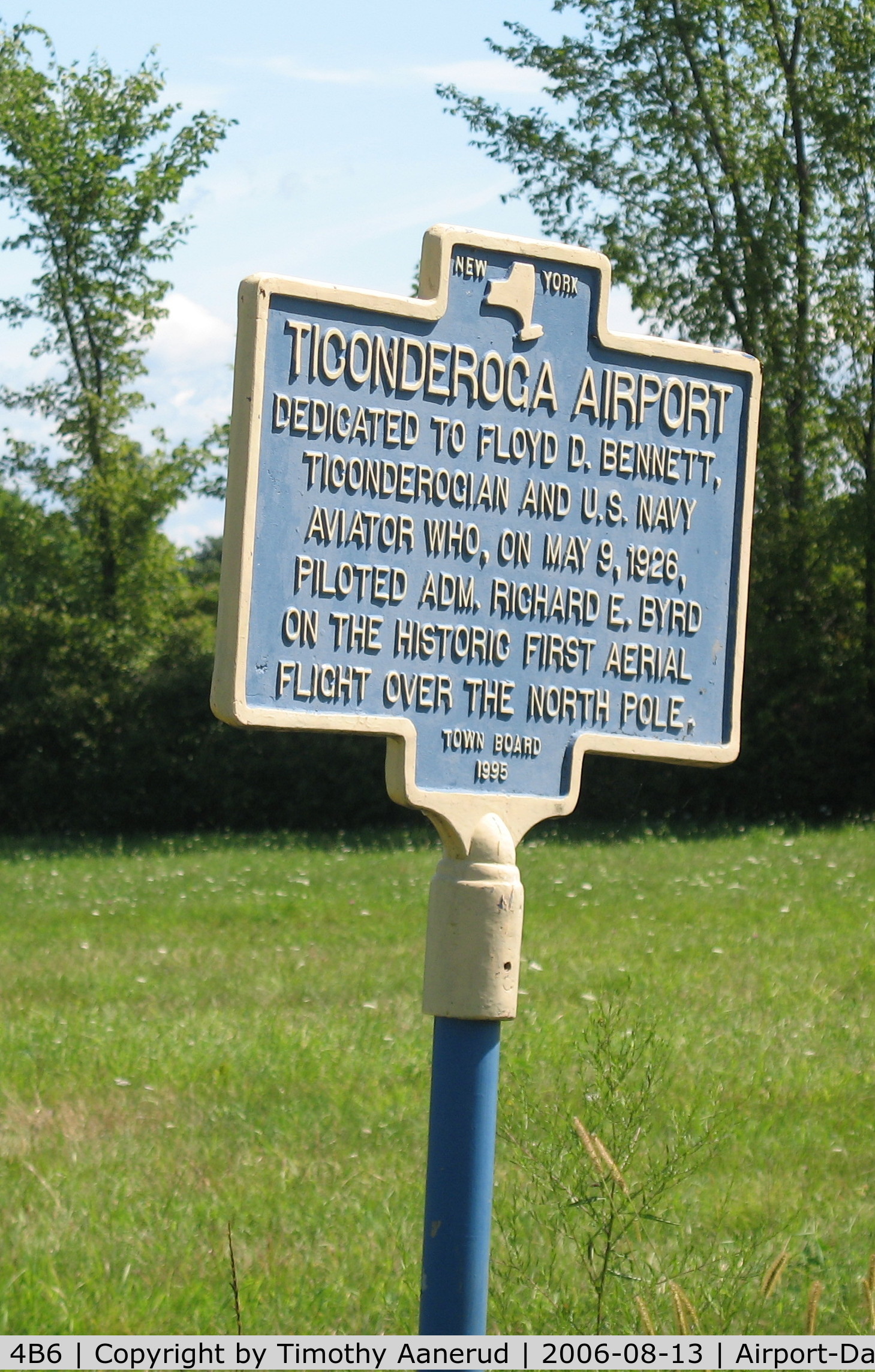 Ticonderoga Municipal Airport (4B6) - historical marker