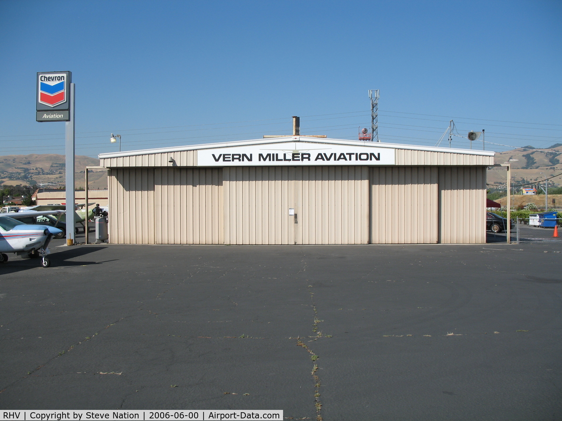 Reid-hillview Of Santa Clara County Airport (RHV) - Vern Miller Aviation hangar (Vern and his wife Elizabeth and two friends died tragically in the crash of Vern's 1955 Cessna 180 along the Rogue River in OR on Saturday, June 17, 2006)