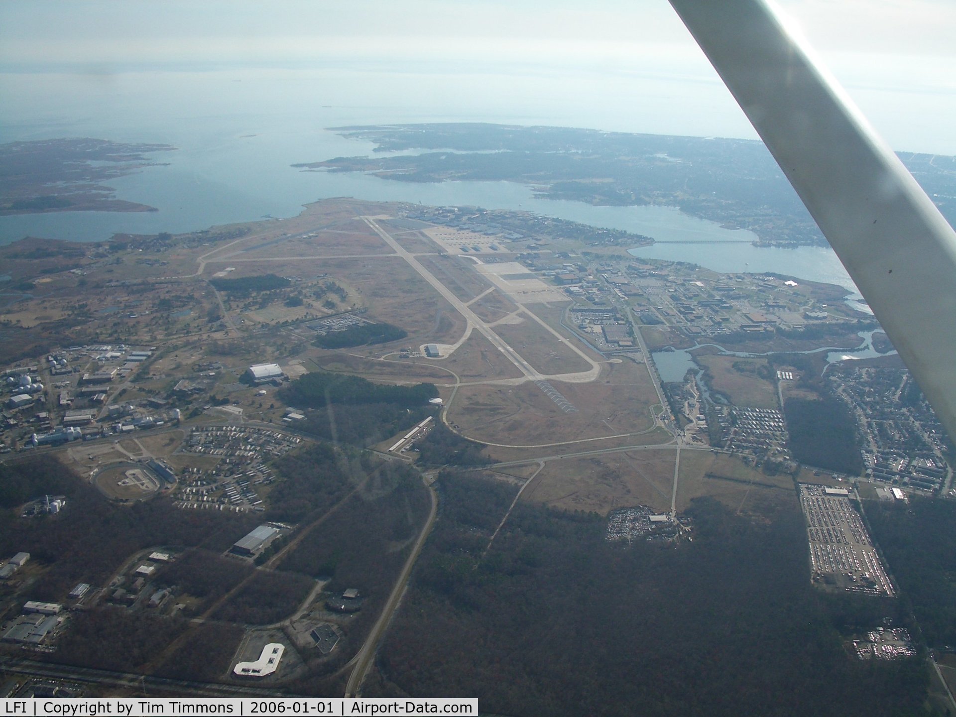 Langley Afb Airport (LFI) - Aerial view of KLFI and vicinity