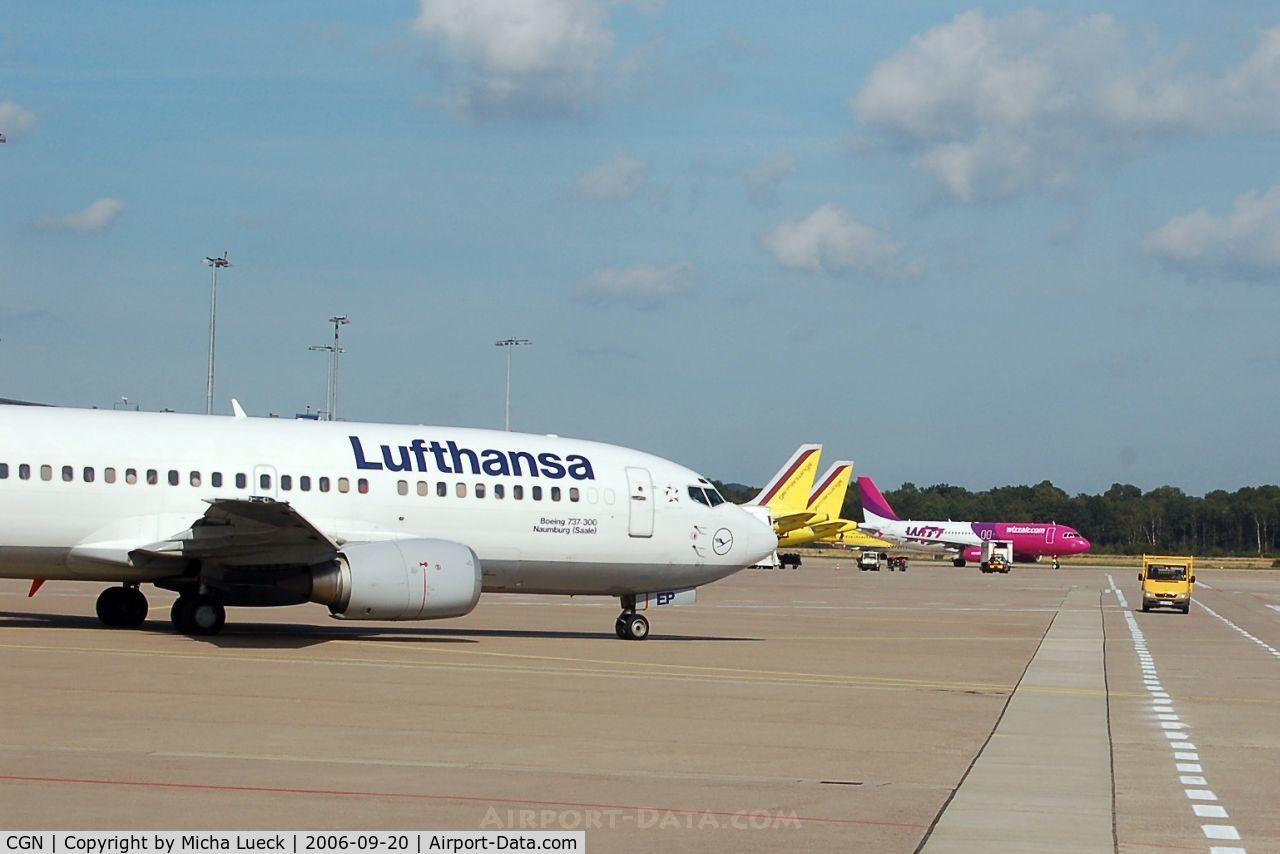 Cologne Bonn Airport, Cologne/Bonn Germany (CGN) - Busy times: 1 Lufthansa, 2 German Wings, 1 Hapag Lloyd Express, 1 WIZZ