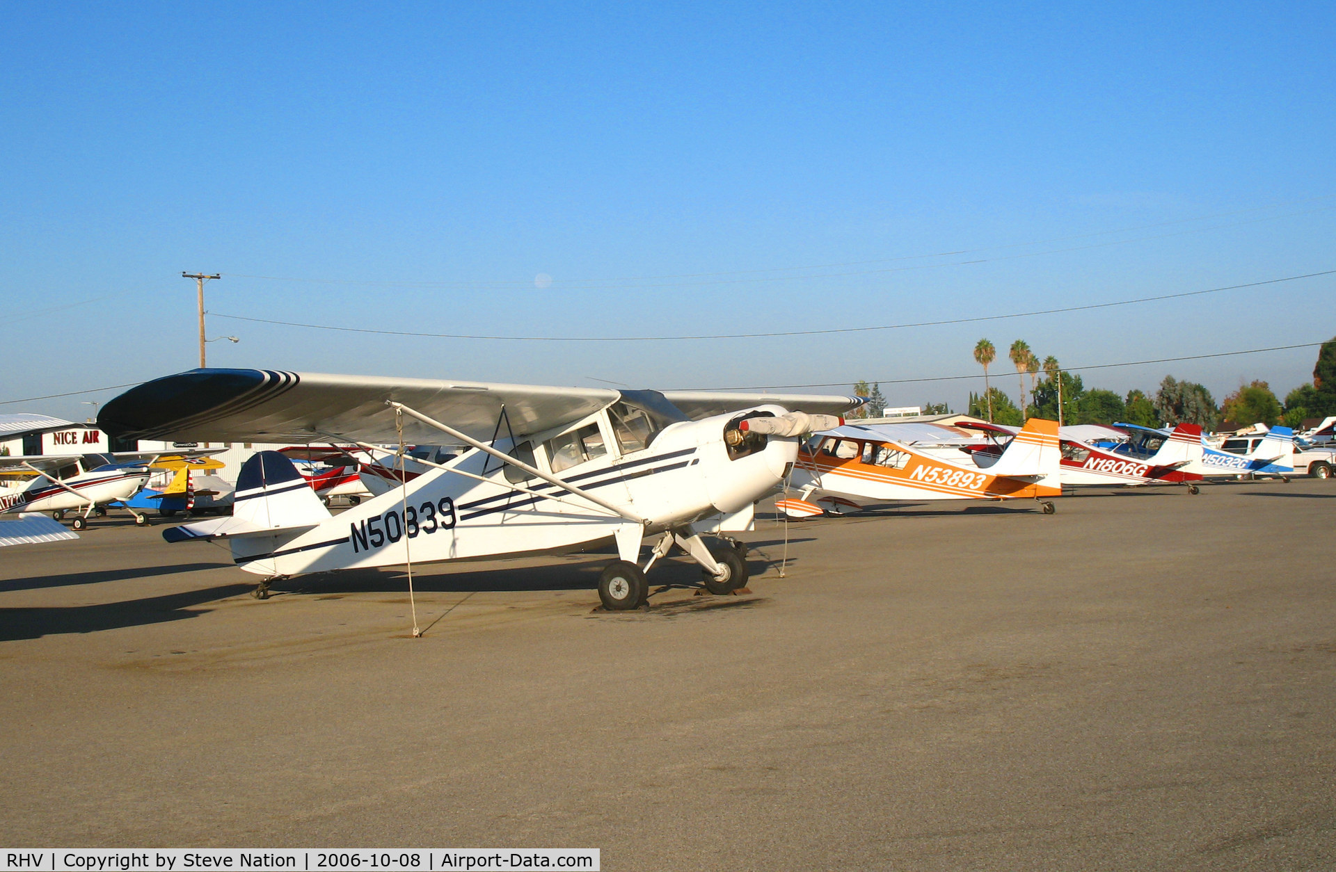Reid-hillview Of Santa Clara County Airport (RHV) - Line-up of tail draggers on Amelia Reid Aviation ramp @ Reid-Hillview Airport (San Jose), CA