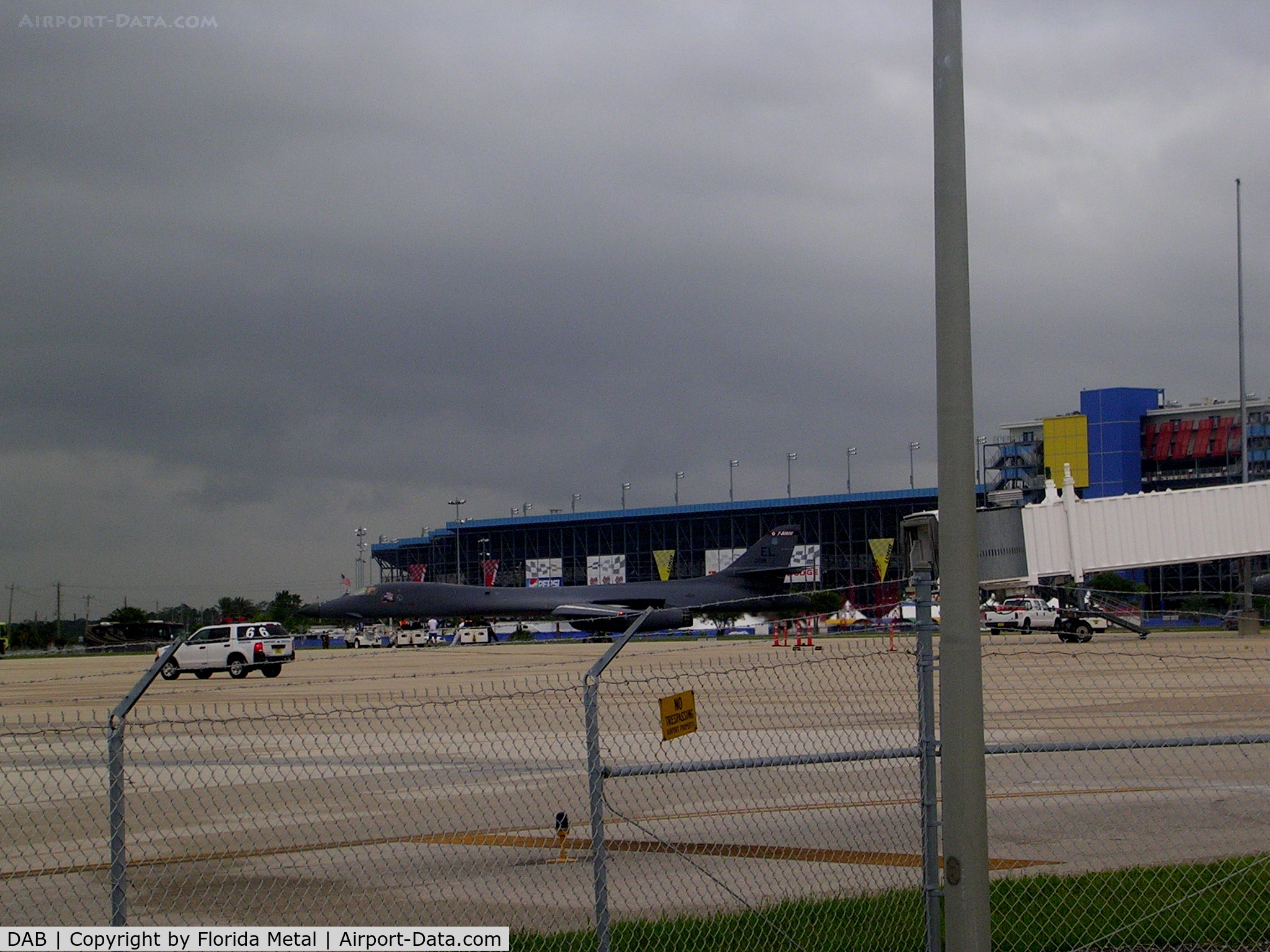 Daytona Beach International Airport (DAB) - B-1 Bomber parked at DAB with approaching storm