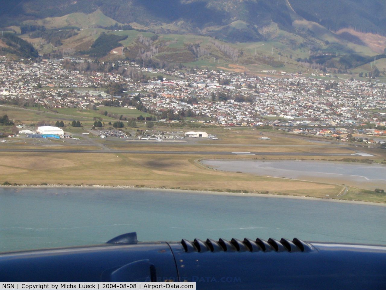 Nelson Airport, Nelson New Zealand (NSN) - Nelson airport, seen from BAe J41 (ZK-JSE) of Origin Pacific, enroute from Wellington