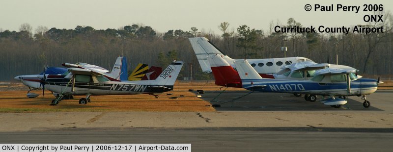 Currituck County Regional Airport (ONX) - The ramp line-up.  Check out the tails