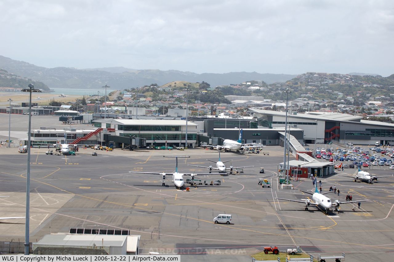 Wellington International Airport, Wellington New Zealand (WLG) - A busy apron at Wellington