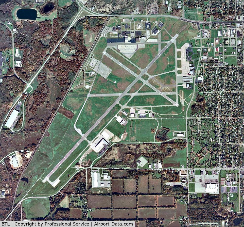 W K Kellogg Airport (BTL) - Overhead Photo