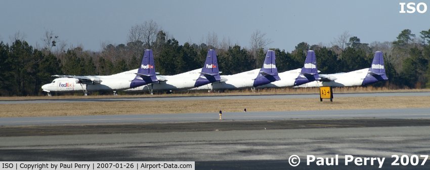 Kinston Regional Jetport At Stallings Fld Airport (ISO) - Poor Fokkers, looks like a FedEx boneyard, with some birds stripped of numbers and logos