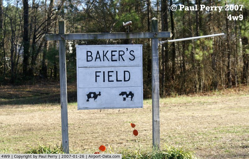 Pink Hill Airport (4W9) - The signage at the main road, with a somewhat incongruous name