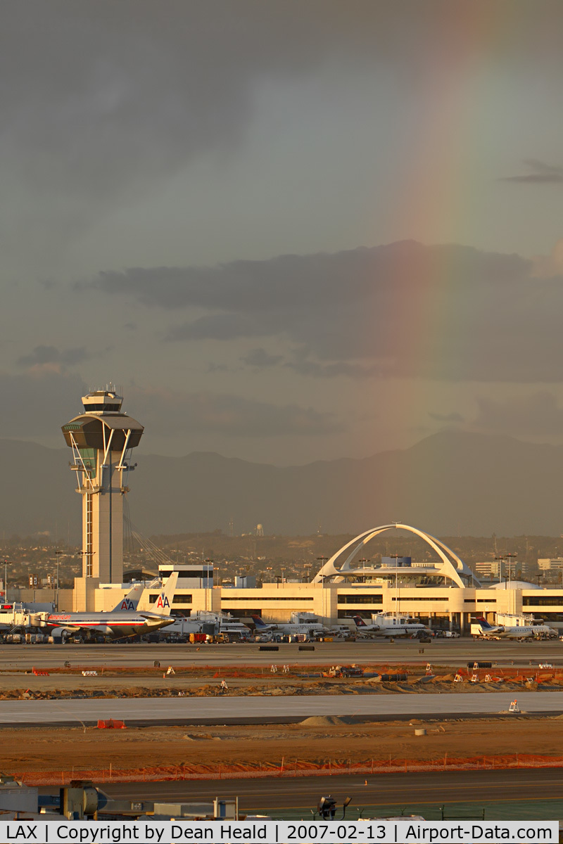 Los Angeles International Airport (LAX) - Rainbow at LAX on a stormy afternoon in February.