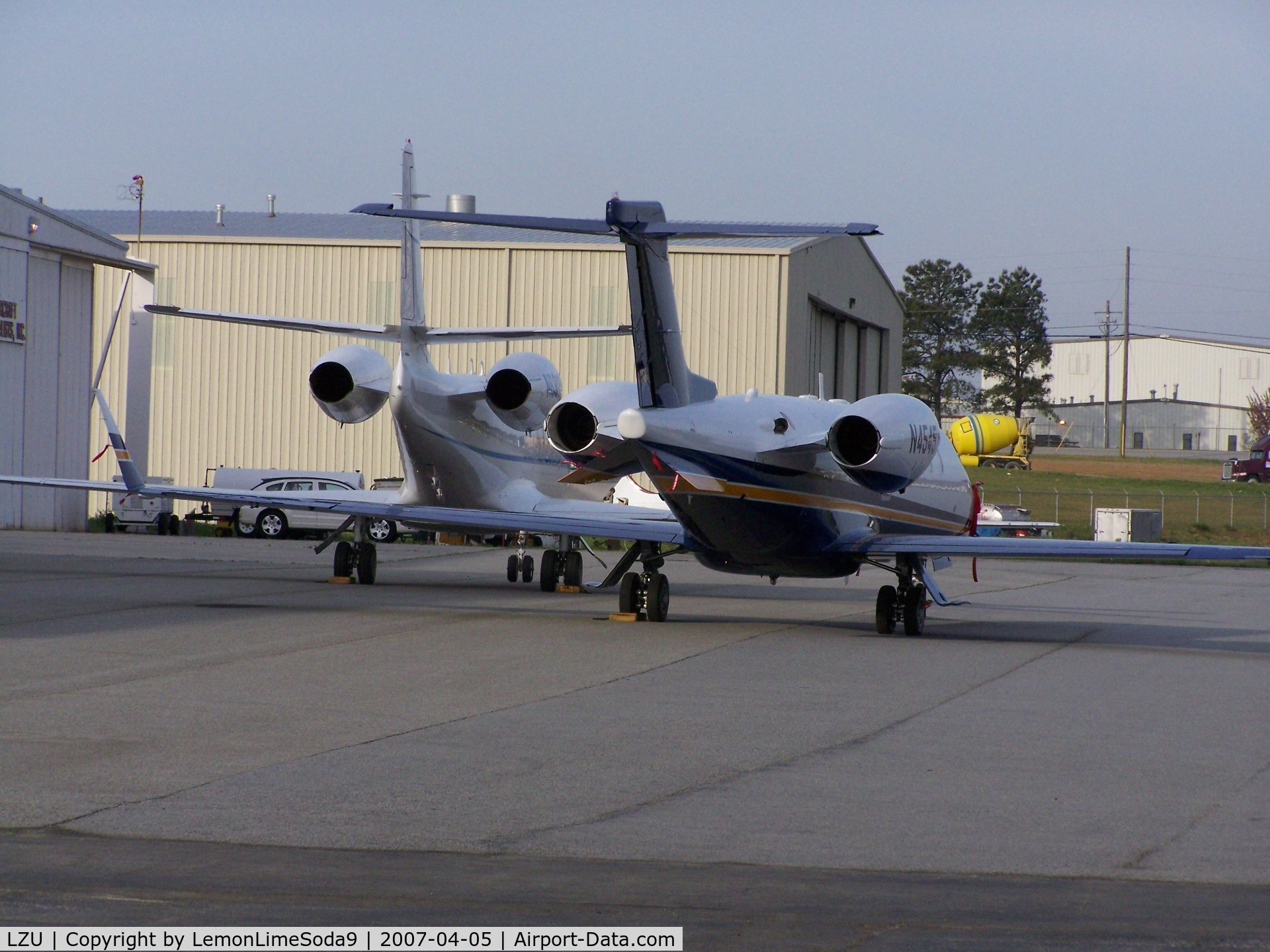 Gwinnett County - Briscoe Field Airport (LZU) - Two jets sitting net to each other.